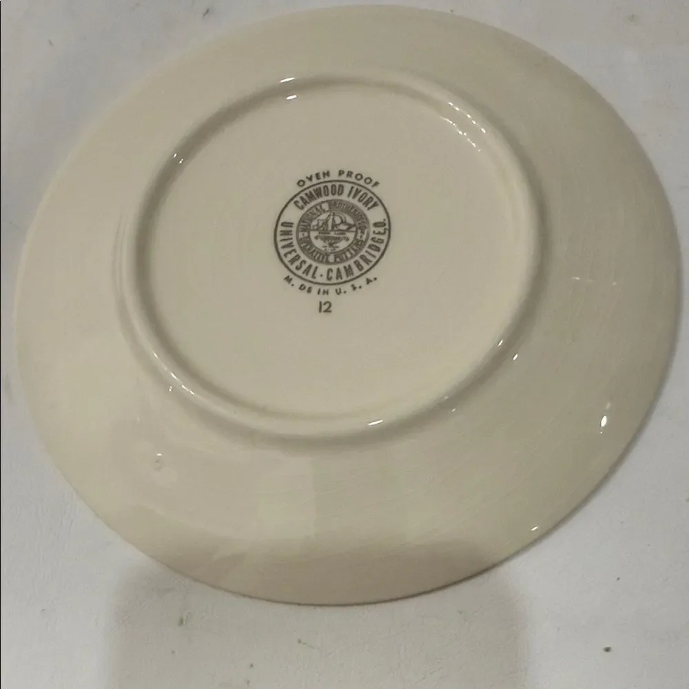 Camwood Ivory Universal Cambridge Elegant Cream Bread Dessert Saucer Red Floral